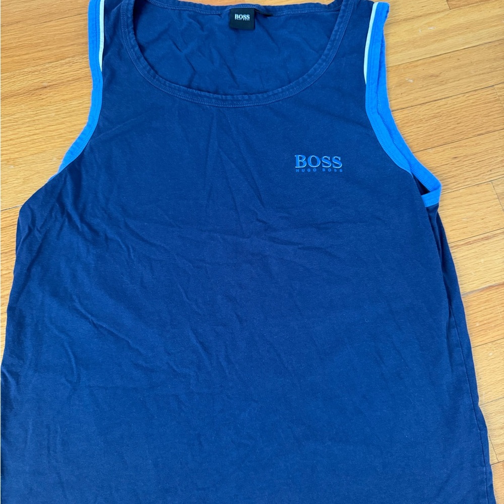 Boss Navy Blue Sleeveless Top,men medium